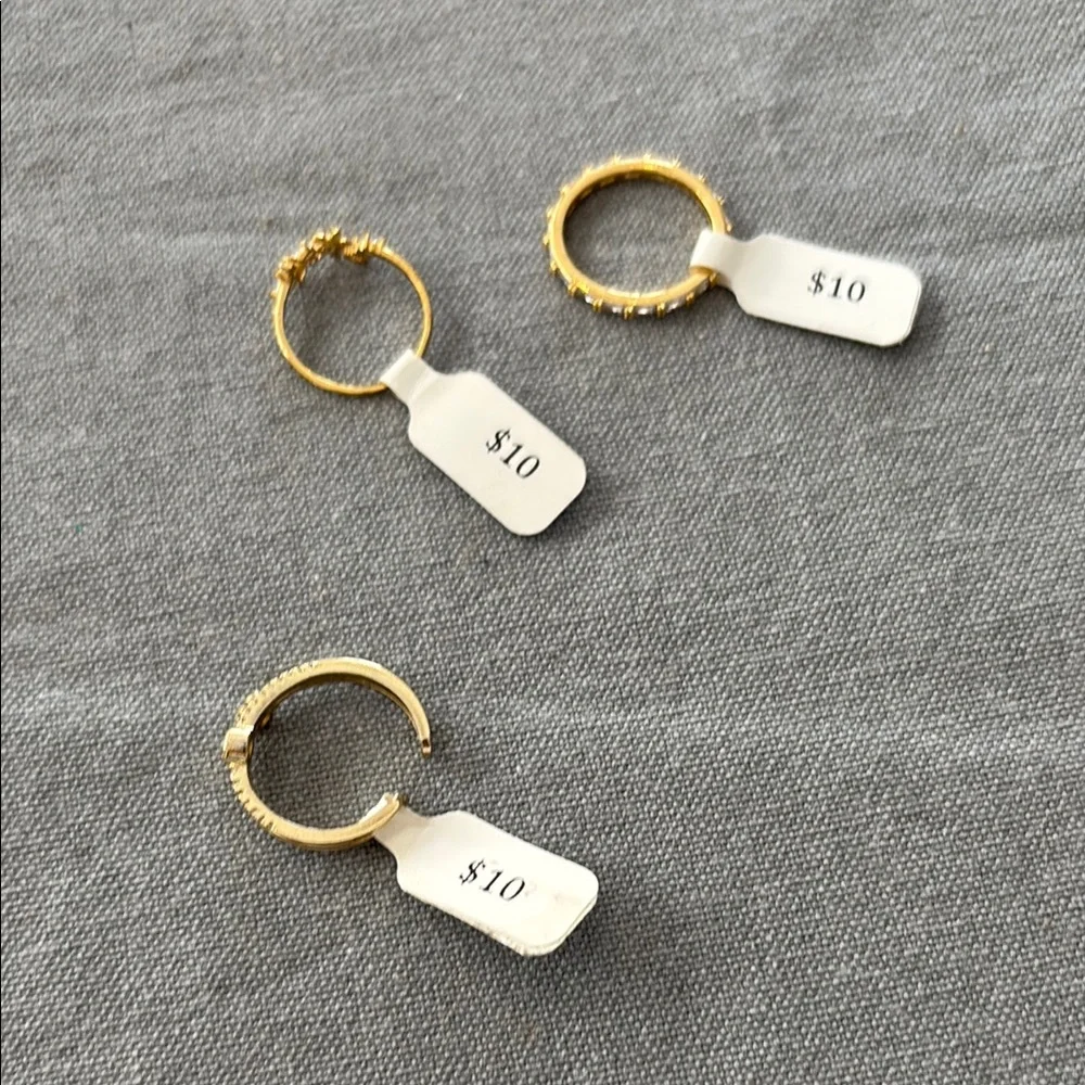 Gold and Silver Modern Stacking Rings Set - Picture 4 of 4
